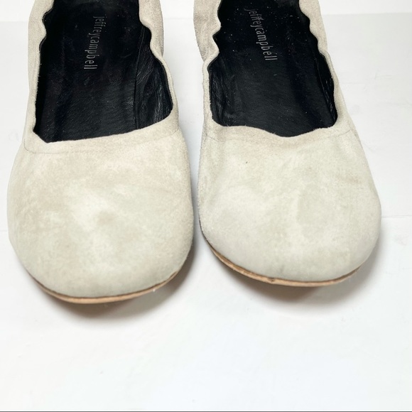 Jeffrey Campbell Bitsie Women’s Pumps Block Heel Light Gray Suede Size 9.5 - Picture 5 of 12